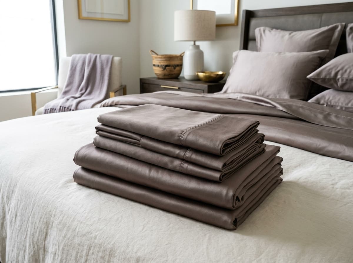 Silk sheet set arranged neatly